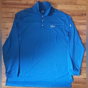 Adidas Blue Long Sleeve Polo Shirt
